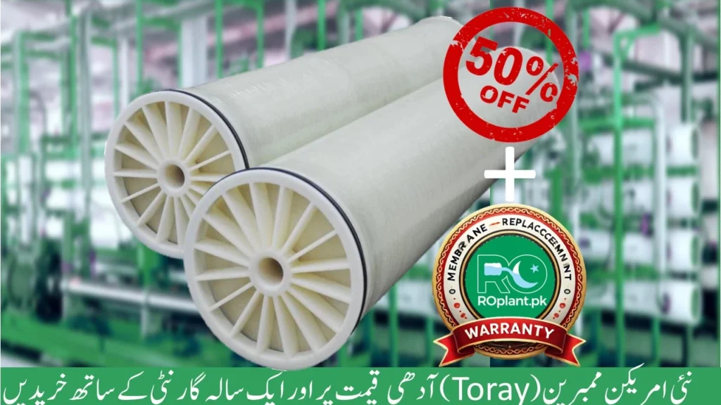 Two white spiral membrane with a 50% discount and a one-year warranty.